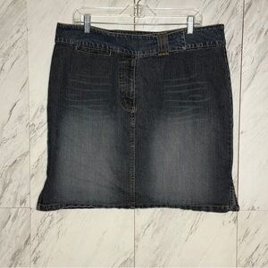 Route 66 Y2K Stretch Dark Denim Mini Skirt